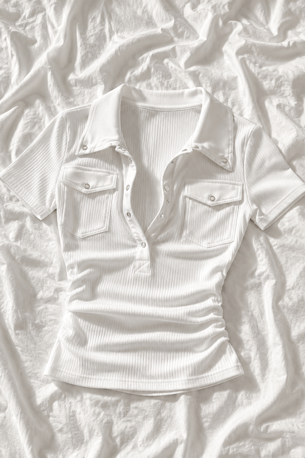Top Polo Femme Ajusté à Poches – Style Y2K