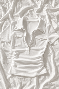 Top Polo Femme Ajusté à Poches – Style Y2K