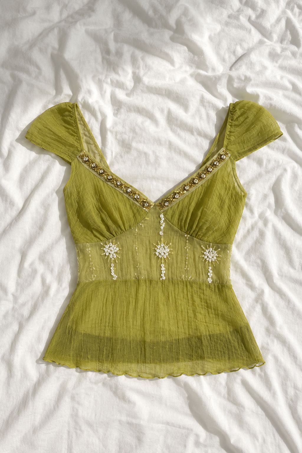 Top Femme Décolleté Bijoux – Style Chic Y2K
