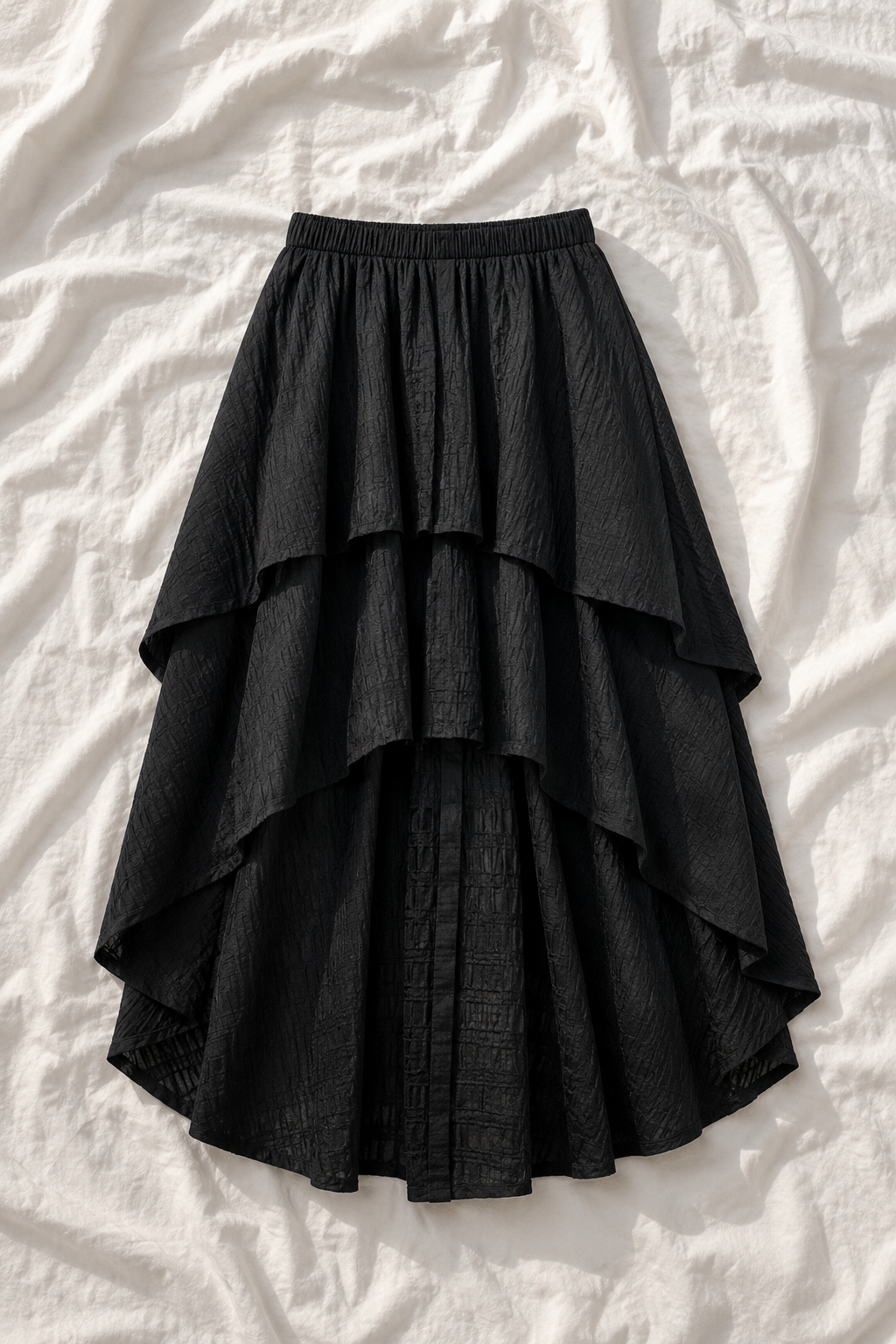 Jupe Longue Asymétrique à Volants – Style Bohème Chic