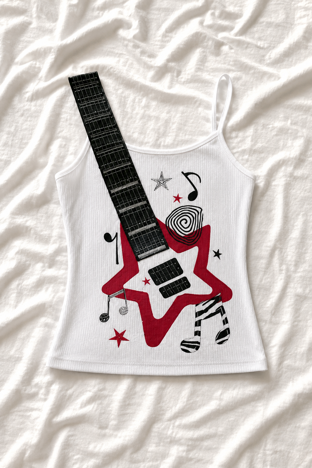 Top Guitare Femme à Bretelles – Style Y2K