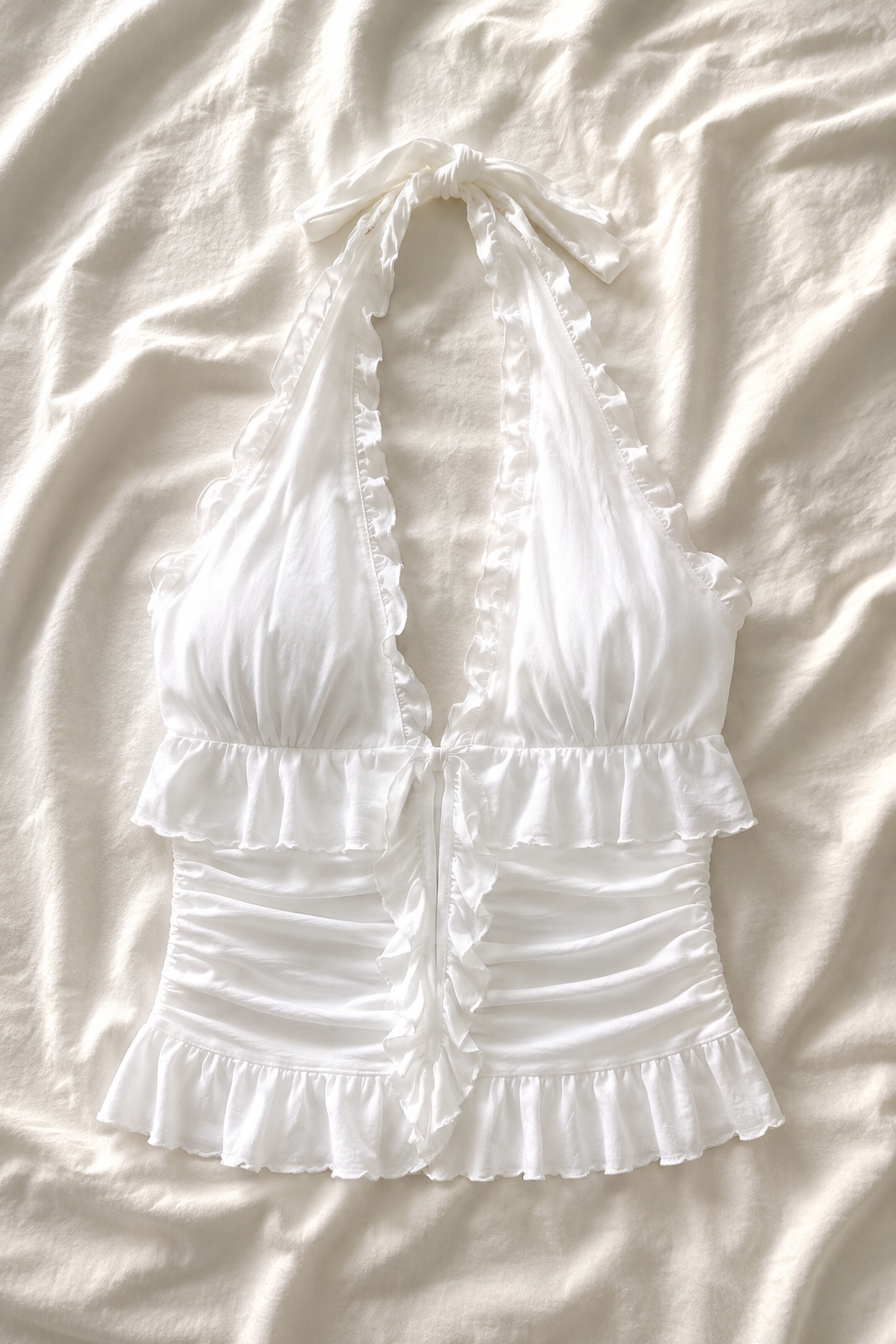 Top Dos Nu Froncé à Volants – Style Bohème Chic