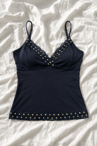 Top Caraco à Dentelle et Clous – Style Y2K