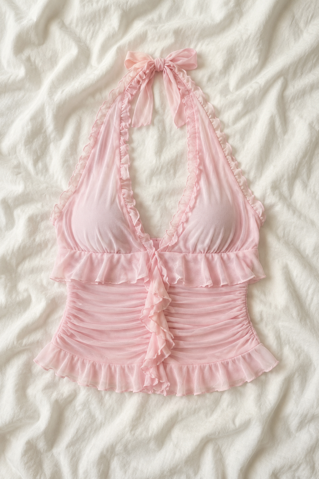 Top Dos Nu Froncé à Volants – Style Bohème Chic